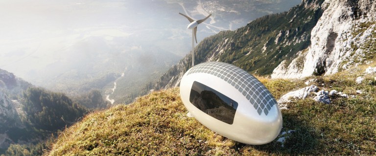 Ecocapsule on cliff