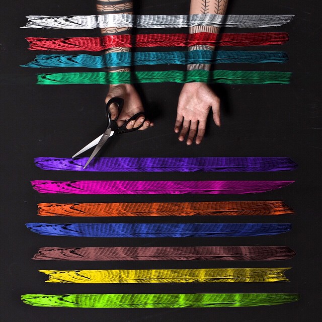Hands  - Colored Stripes