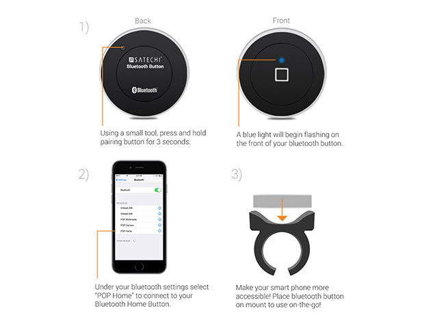 The Satechi Bluetooth Home Button, A Portable Bluetooth Button for ...