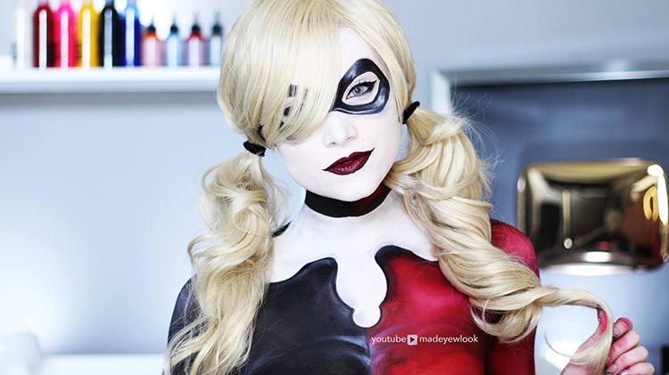 Makeup Tutorials On How To Transform Into Comic Book Villains Harley