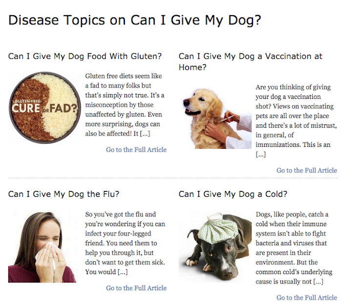 Can I Give My Dog?, A Handy site That Provides Valuable Information