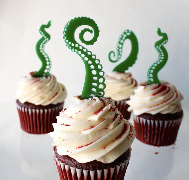 Tentacle Cupcake Toppers