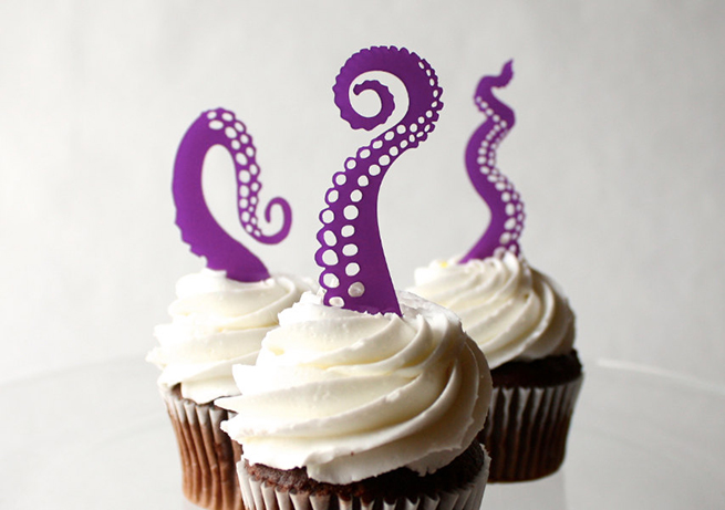 Tentacle Cupcake Toppers