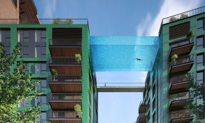 Translucent free-floating "sky pool"