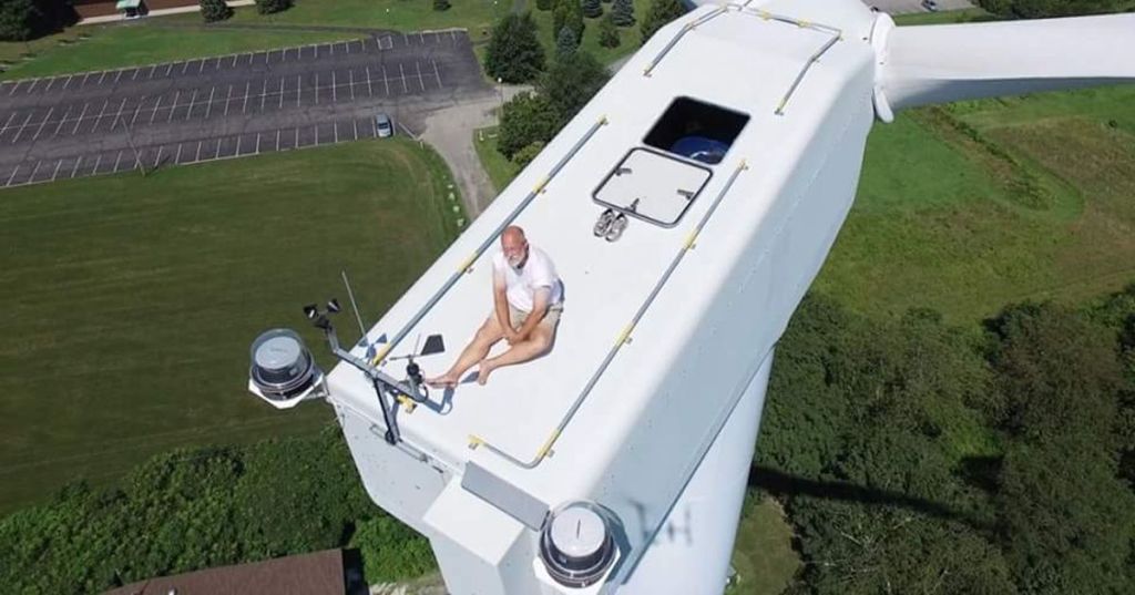 Drone Pilot Is Surprised to Find a Man Sunbathing on Top of a 200-Foot