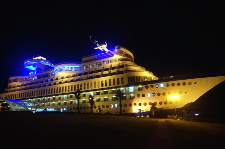Sun Cruise Resort Ship at Night