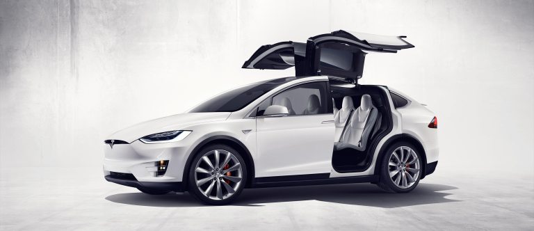 Tesla Model X Falcon Wings Open