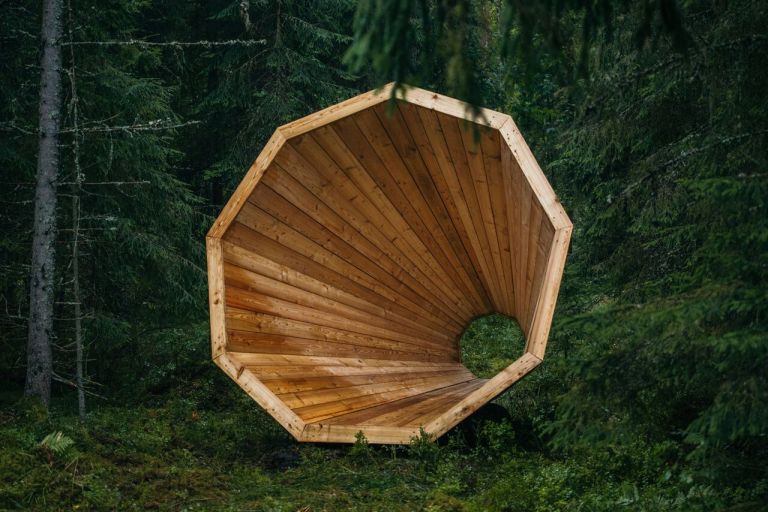 Wooden Megaphone in Forest