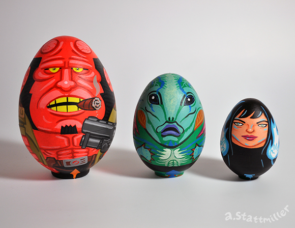 Hellboy Nesting Eggs by Andrew Stattmiller