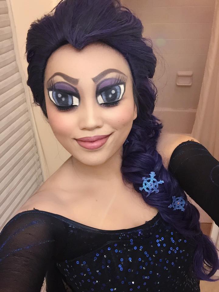 A Tutorial Showing How To Make Anime Big Eyes Using Makeup To Look Like  Elsa From 'Frozen