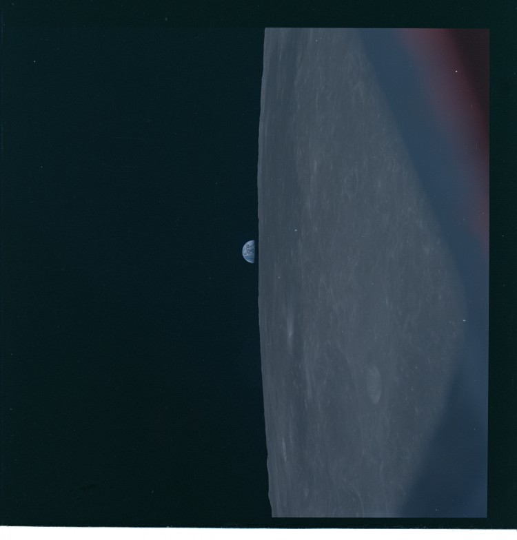 Apollo 10 Photo of the Earth Behind the Moon