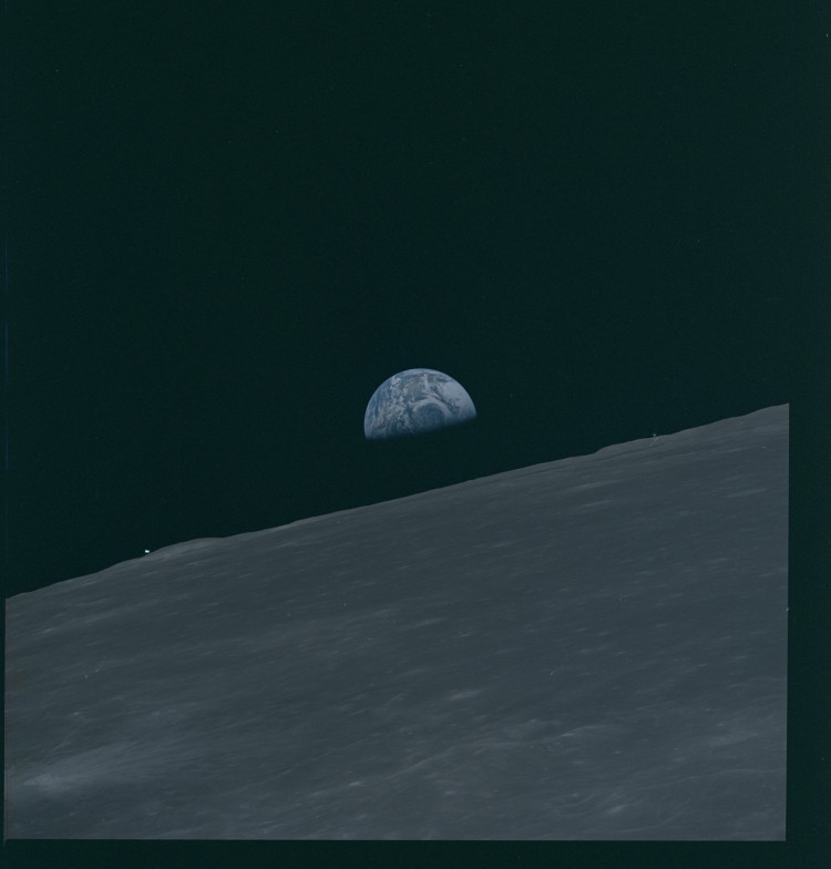 Apollo 10 Photo of the Earth Behind the Moon