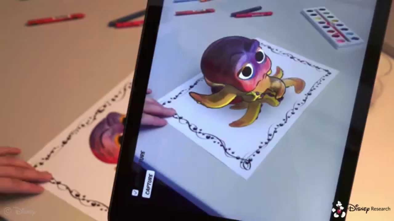 Download Disney Research App Turns Coloring Book Drawings Into 3d Objects On Screen That Retain The Artwork S Texture