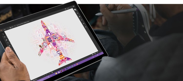 microsoft surface book detached screen with pen and art
