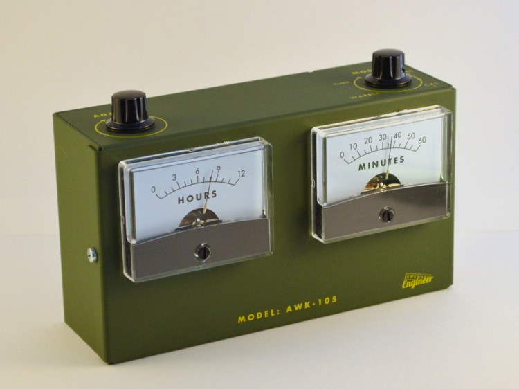 Analog Voltmeter Clock Green