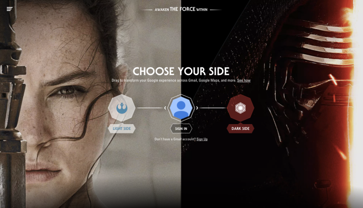 Google Star Wars Choose Your Side