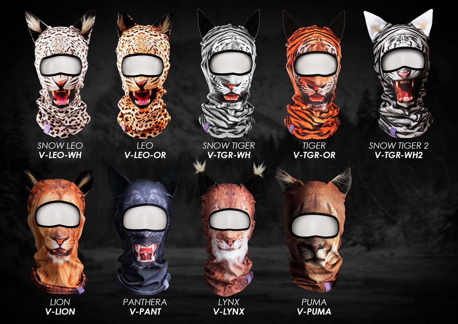 An Adorable Collection Of Animal Themed Ski Masks With 3d Ears