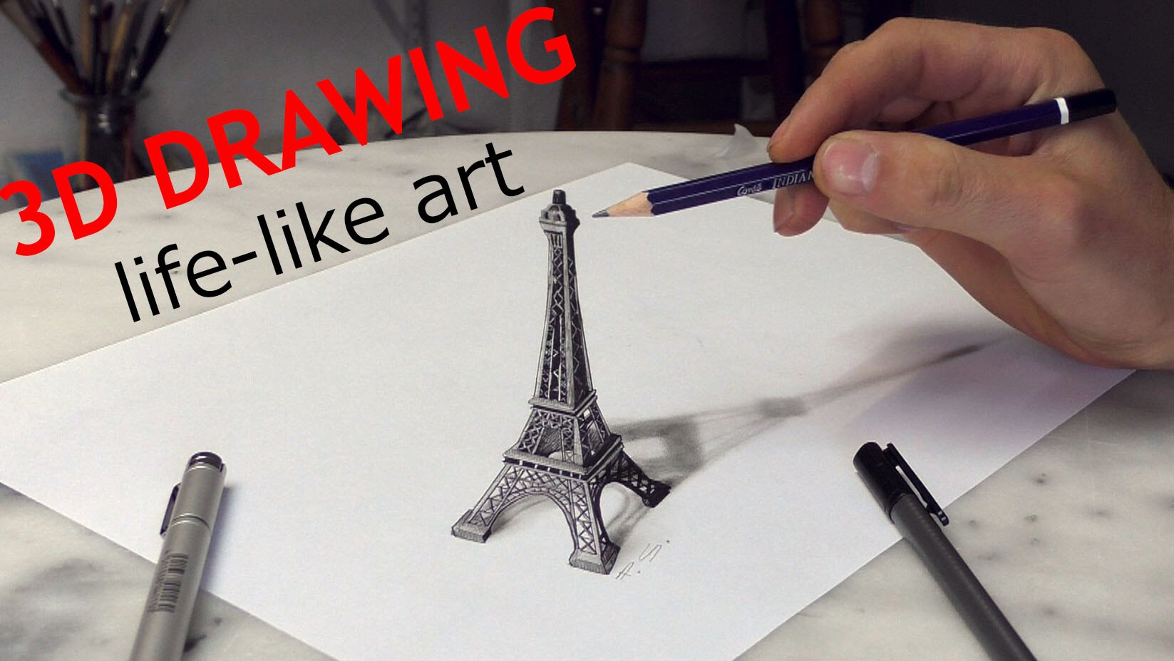 eiffel tower drawing tutorial