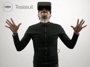 Excited Man in a Teslasuit