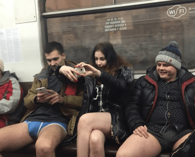 No Pants Subway Ride 2016 Moscow