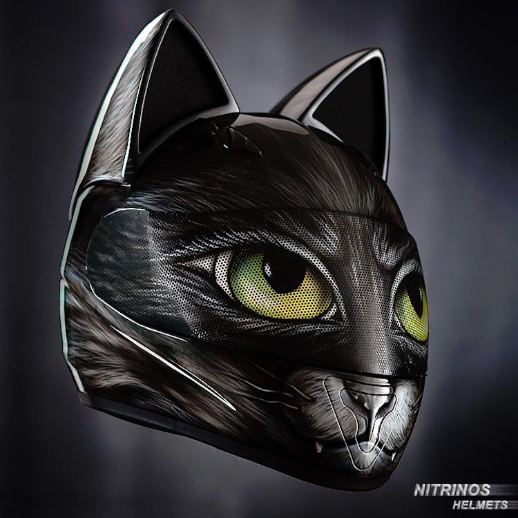 Adorable Cat Themed Motorcycle Helmets With Ears