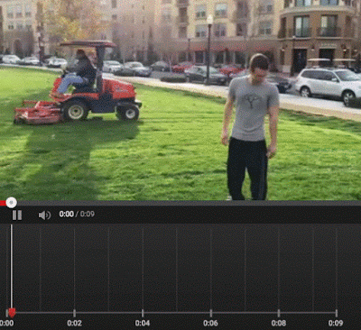 Blurry Lawnmower With YouTube Blur Tool