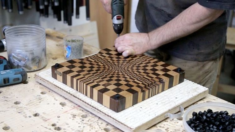 3D end grain cutting board #1