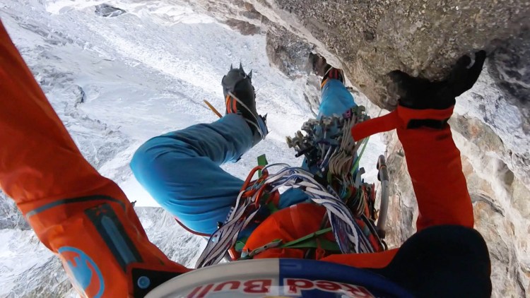 Pov Video Of Two Climbers Being The First To Reach The Upper Section Of The 4 Mile High Lunag Ri