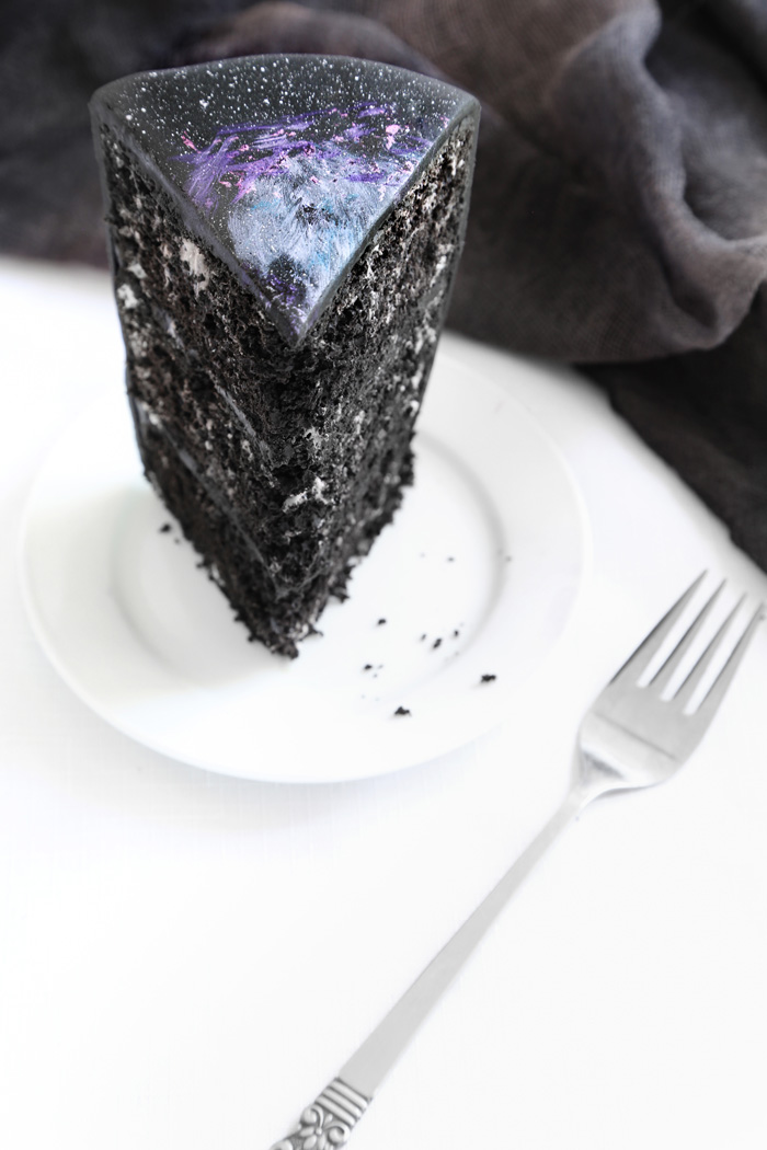 Black Velvet Nebula Cake
