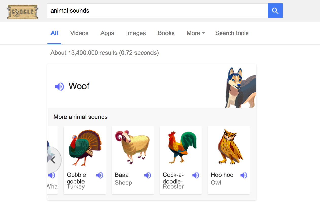 Google Search Adds Animal Sound Functionality