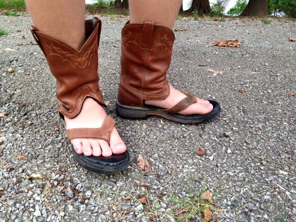 redneck boot sandals