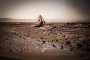 Space X Dragon Capsule on Mars