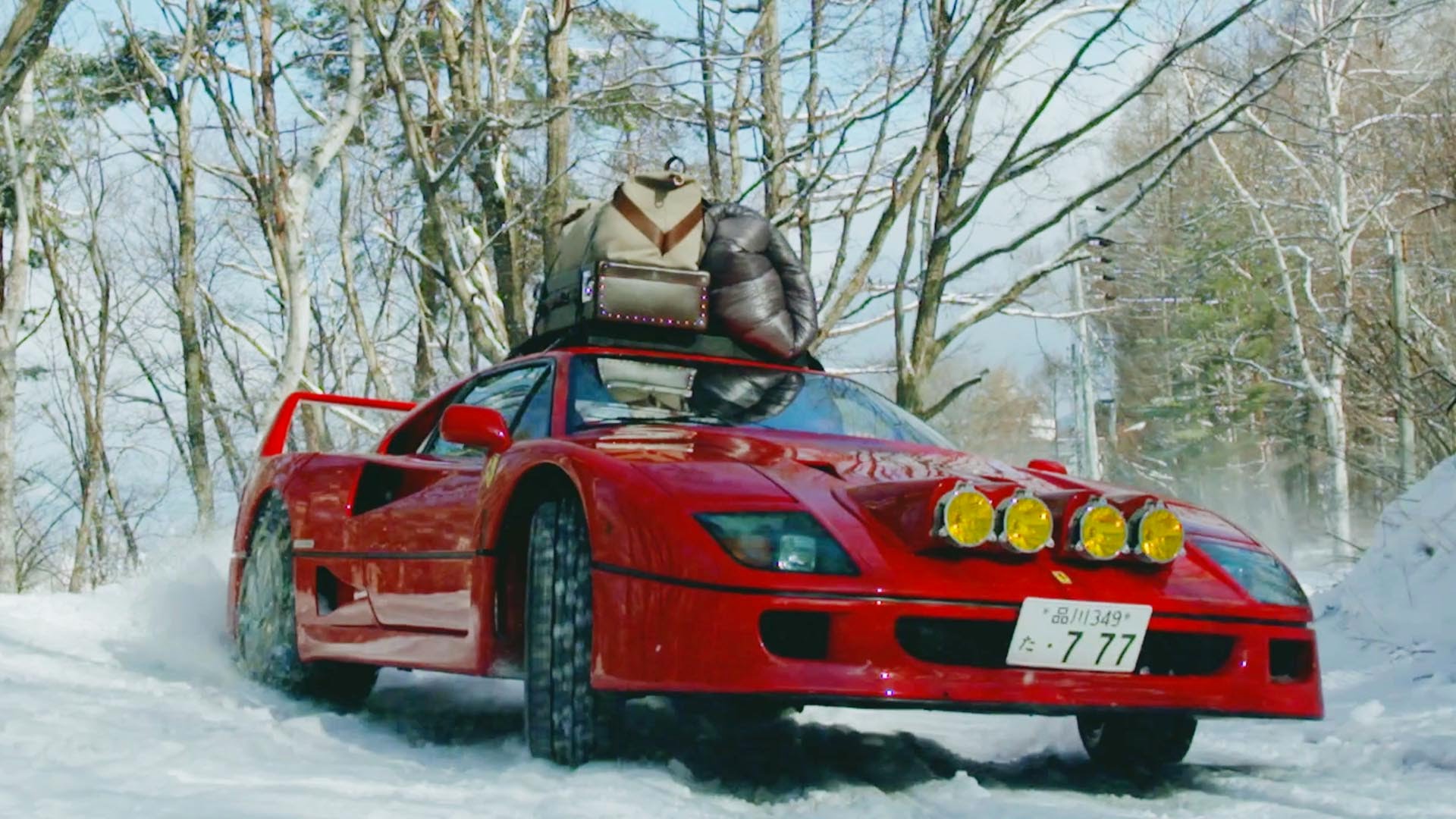 Takeshi Kimura Drifts His Ferrari F40 Up a Ski Slope to Find the