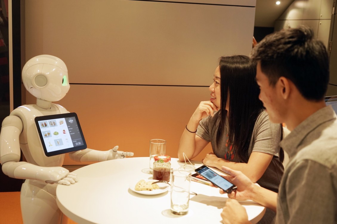 Pepper Robot With Customers