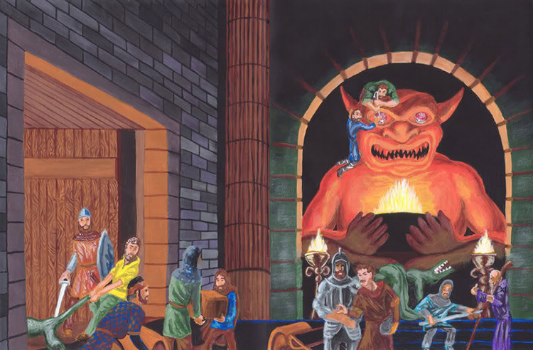 Painted Reproductions of Original Advanced Dungeons & Dragons Cover Art