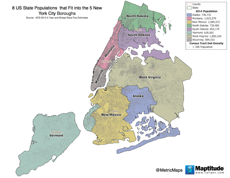 Eight States Fit Into NYC