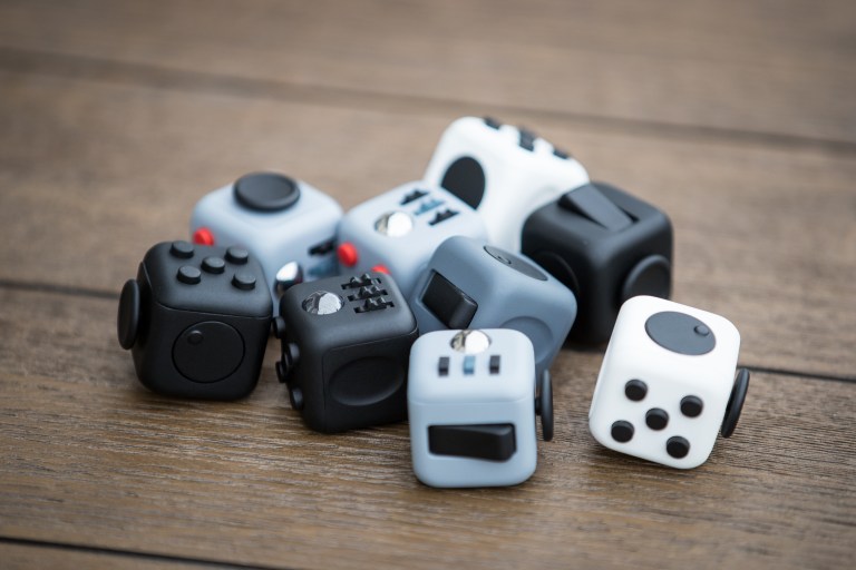 Fidget Cubes on a Table