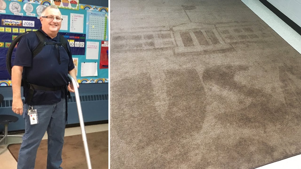 Elementary School Night Custodian Surprises Students With Rug Art