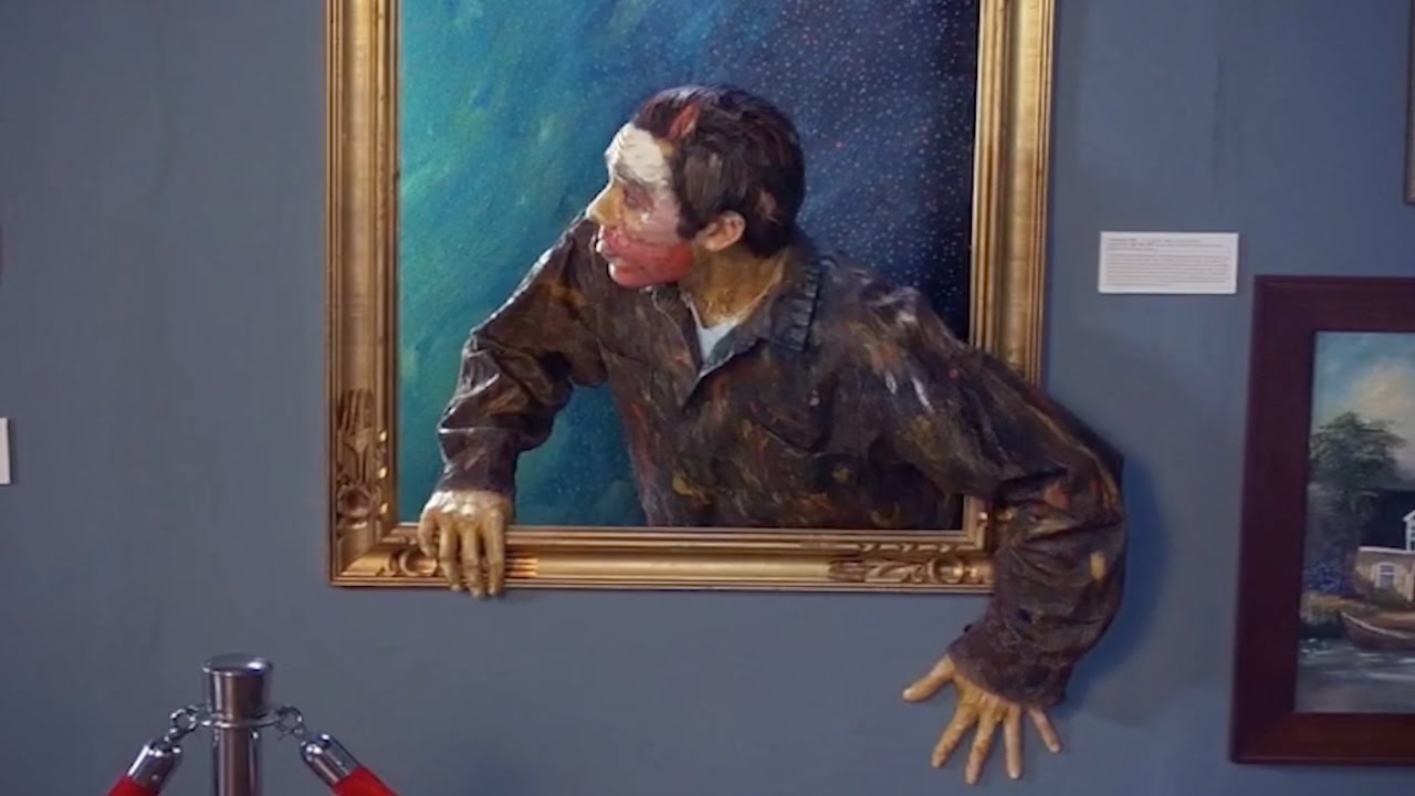 A Man in Still Life Painting Comes Alive to Present Flowers to the ...