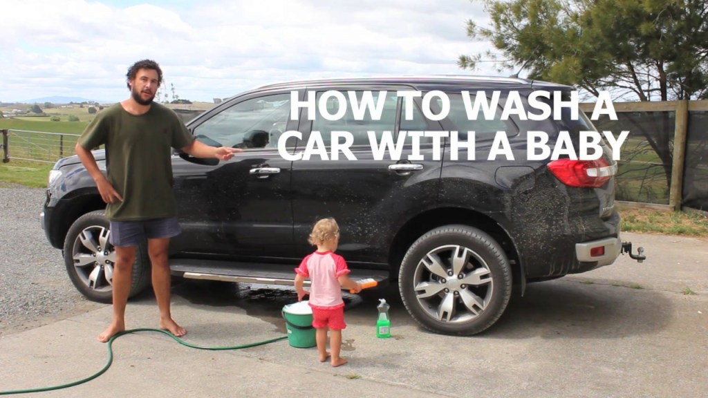 New Zealand Father Demonstrates How to Wash a Car With the Help o