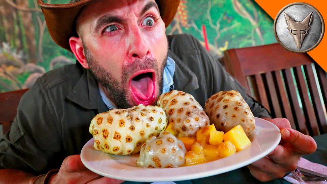 An Anxious Coyote Peterson Begrudgingly Attempts To Eat A Stinky Fruit That He Refers To As A