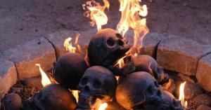 Skull Fireplace Logs