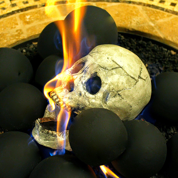 Creepy Human Skull Fire Pit Logs, Skull Fire Pit Logs