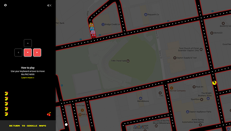 Ms Pacman Google Maps PC