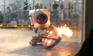 120-Pound Rick and Morty Butter Robot Wages War With a Flamethrower at RoboGames 2017