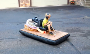 Father Builds His Lucky Son a Working Hovercraft to Cruise Around the Driveway In