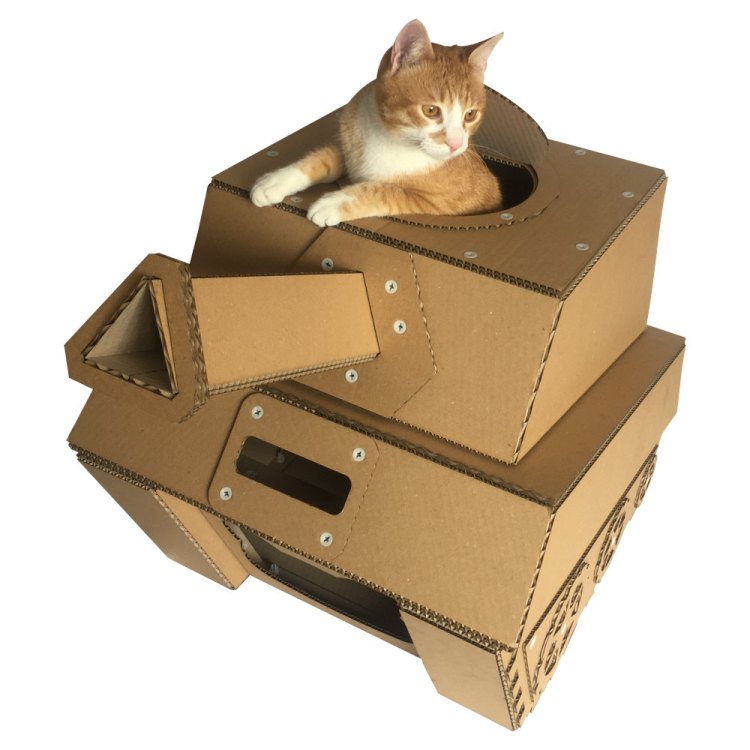 Tank Cardboard Cat House