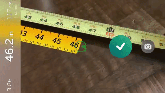 Augmented Reality tape measure app 2