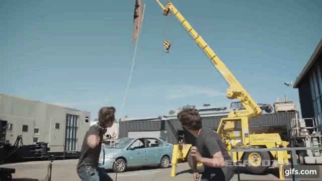 Dropping a Giant Knife on a Car