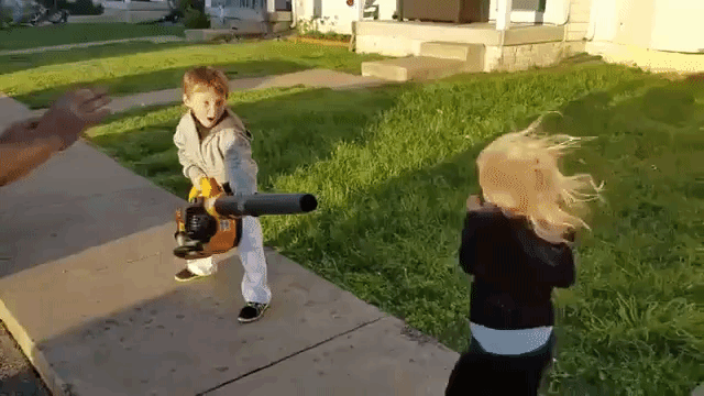 Kid Turns Into a Supervillain After Trying His Grandpa's Leaf Blower